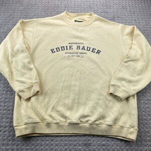 Vintage Eddie Bauer Athletic Dept. Crew Neck Sweater Men M Yellow Made in Canada